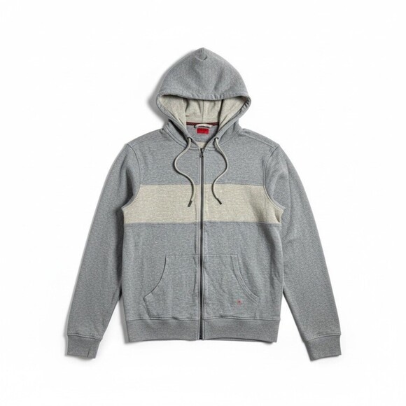 Isaia Napoli gray color block mens hoodie sweatshirt size XXL doubleface jersey - Picture 9 of 9